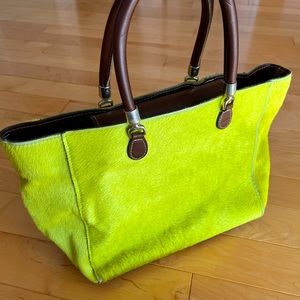 Vintage Zara Genuine Leather & Fur Tote